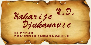 Makarije Đukanović vizit kartica